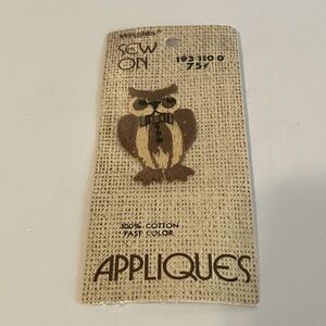 Vintage Owl Applique Patch